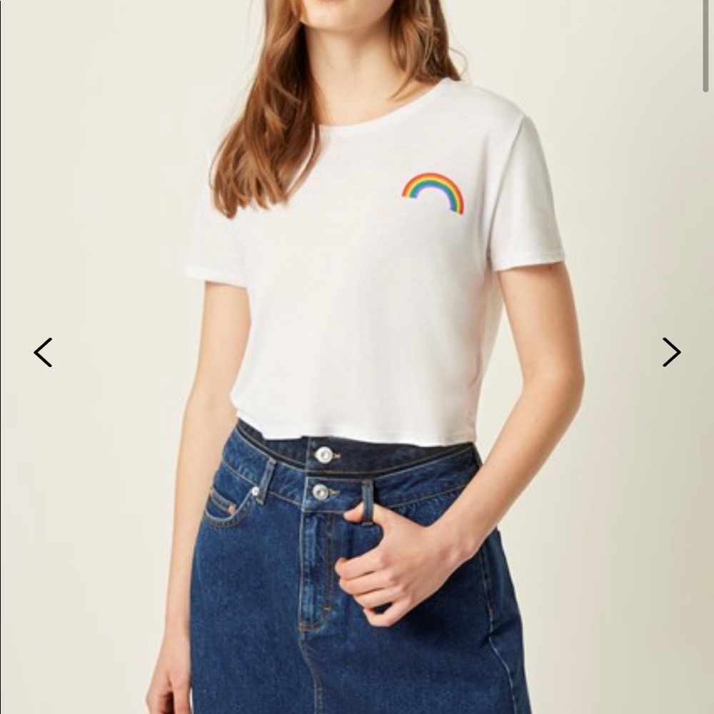 French Connection Rainbow Pride Crop Top NWT